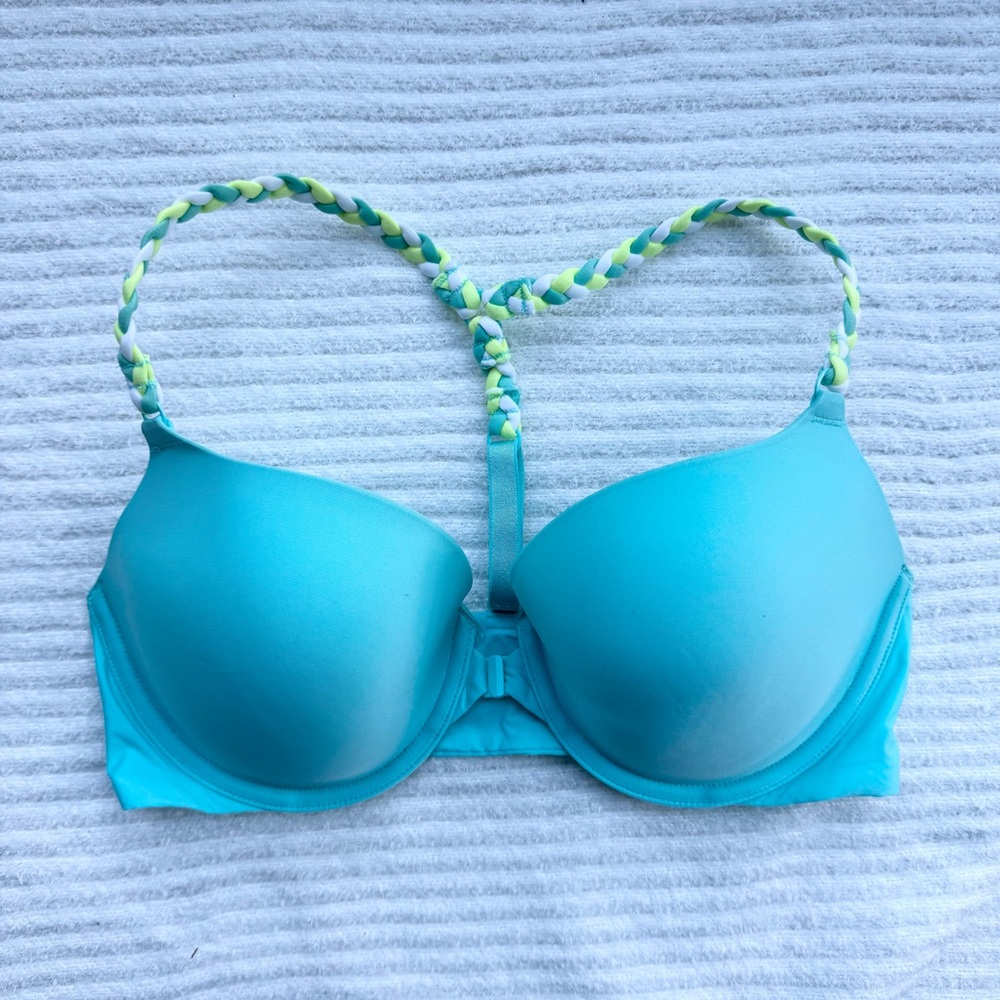 VICTORIA’S SECRET | NWT Demi Racerback Bra Blue Turquoise Braided 34D